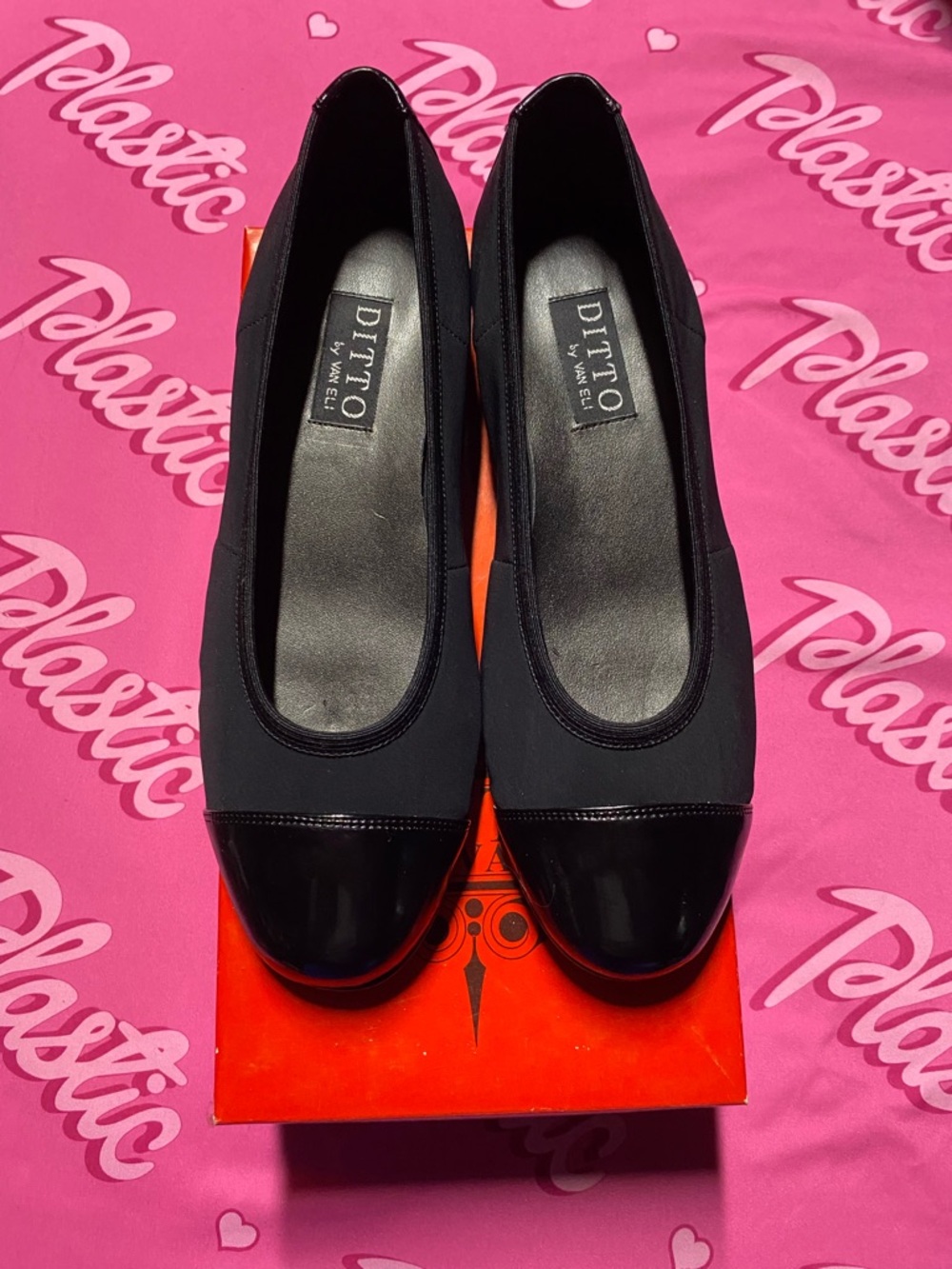 Ditto by Van Eli Vaneli Black Leather Cap Toe Ballet Flats Slip On Womens Shoes